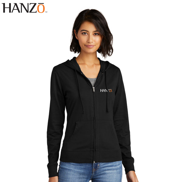 Hanzo - DT2100 District ® Women’s Fitted Jersey Full-Zip Hoodie