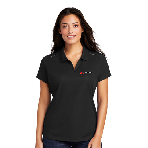 Morales Group and Accion - L580 Port Authority® Ladies Pinpoint Mesh Zip Polo