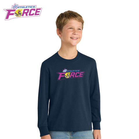 Force Softball - PC54YLS Port & Co® Youth Long Sleeve Core Cotton Tee