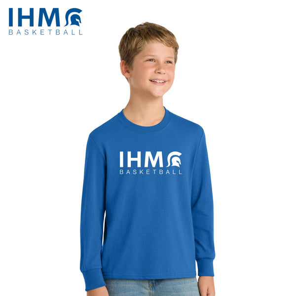 IHM Basketball - PC54YLS Port & Co® Youth Long Sleeve Core Cotton Tee