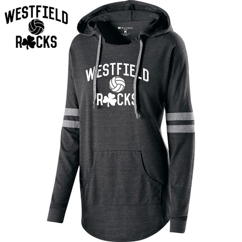 Rocks Volleyball - 229390-b Ladies Hooded Low Key Pullover