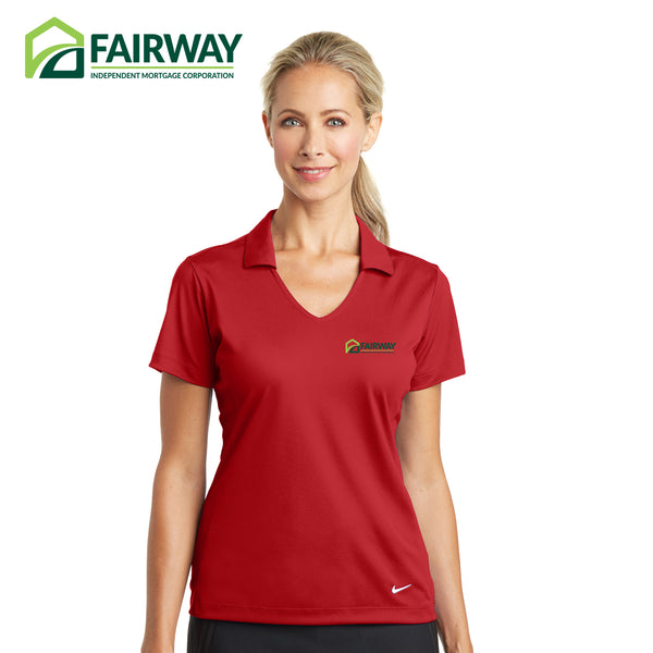 Fairway (red) - Nike Ladies Dri-FIT Vertical Mesh Polo