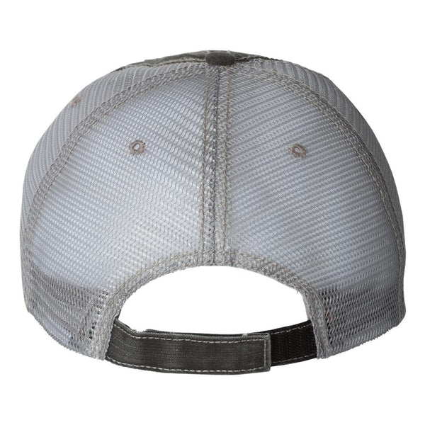 Hanzo - 6990 Mega Cap - Herringbone Unstructured Trucker Cap