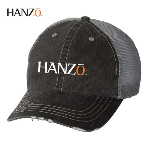 Hanzo - 6990 Mega Cap - Herringbone Unstructured Trucker Cap