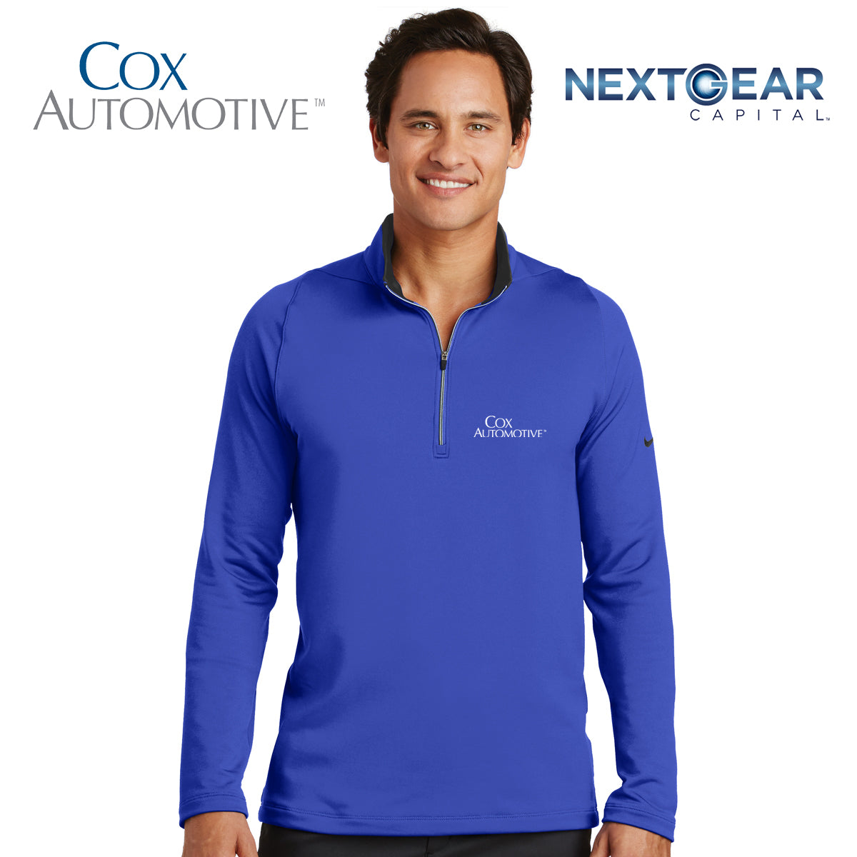 Cox Automotive 779795 Nike Dri FIT Stretch 1 2 Zip Cover Up OneStop Marketing Indianapolis