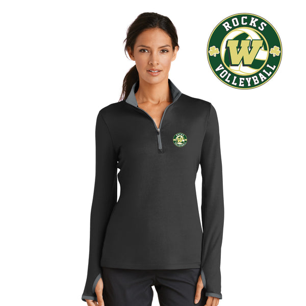 Rocks Volleyball - 779796-a Nike Golf Ladies Dri-FIT Stretch 1/2-Zip Cover-Up