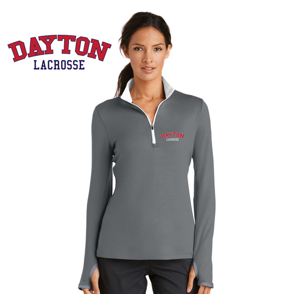 Dayton Lacrosse - 779796 Nike Golf Ladies Dri-FIT Stretch 1/2-Zip Cover-Up
