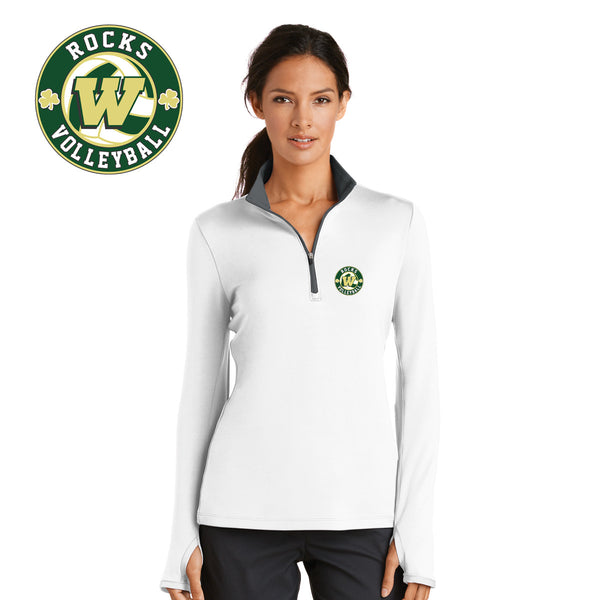 Rocks Volleyball - 779796-a Nike Golf Ladies Dri-FIT Stretch 1/2-Zip Cover-Up