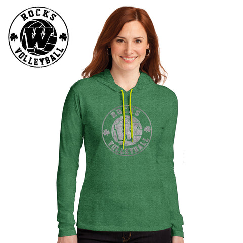Rocks Volleyball - 887L-b Anvil® Ladies 100% Combed Ring Spun Cotton Long Sleeve Hooded T-Shirt