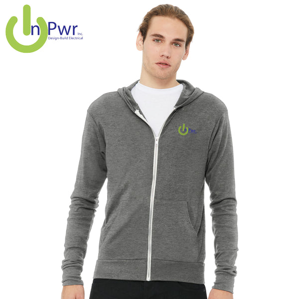 InPwr - BC3939 Bella+Canvas ® Unisex Triblend Full-Zip Lightweight Hoodie