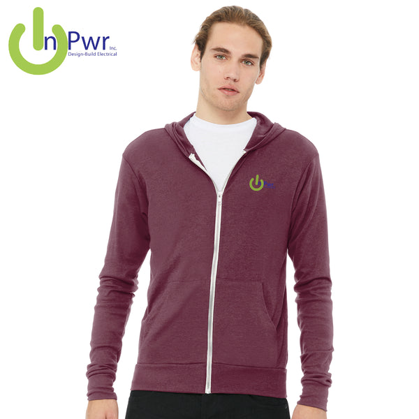 InPwr - BC3939 Bella+Canvas ® Unisex Triblend Full-Zip Lightweight Hoodie