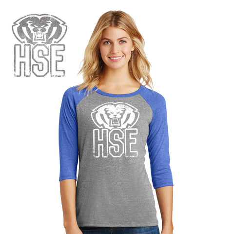 Southeastern - DM136L-h District Made® Ladies Perfect Tri™ 3/4-Sleeve Raglan