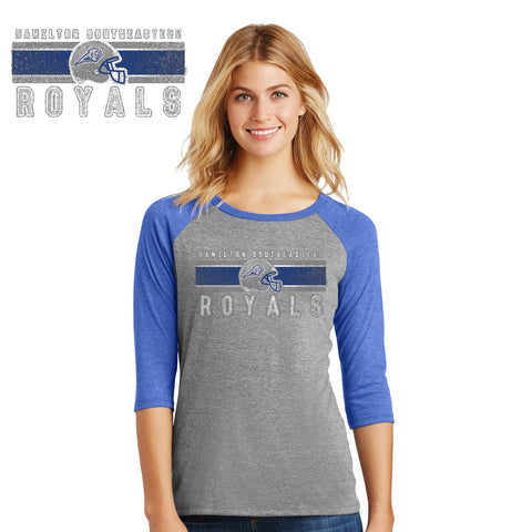 Southeastern - DM136L-j District Made® Ladies Perfect Tri™ 3/4-Sleeve Raglan
