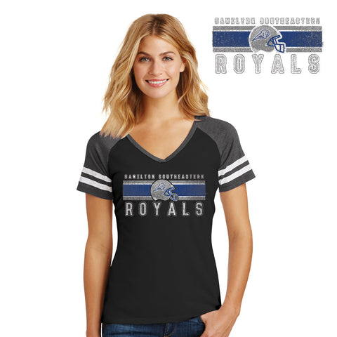 Southeastern - DM476-j District Made® Ladies Game V-Neck Tee