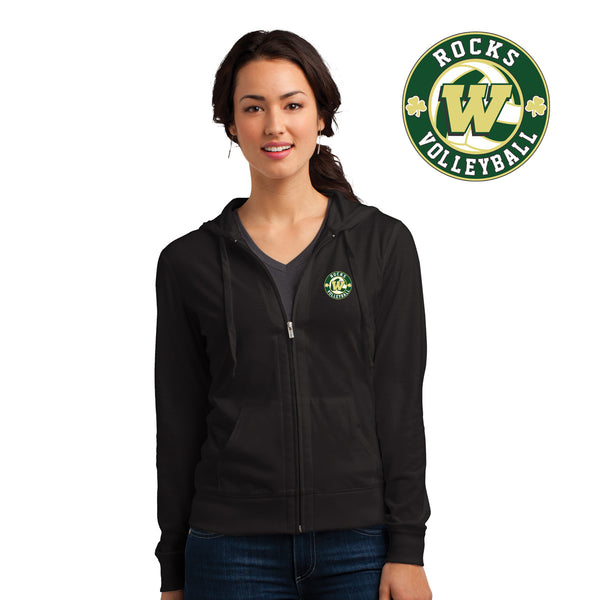Rocks Volleyball - DT2100-a District® Juniors Jersey Full-Zip Hoodie