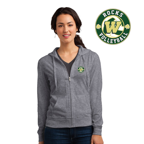 Rocks Volleyball - DT2100-a District® Juniors Jersey Full-Zip Hoodie