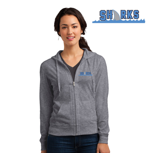 Sharks - DT2100 District® Juniors Jersey Full-Zip Hoodie