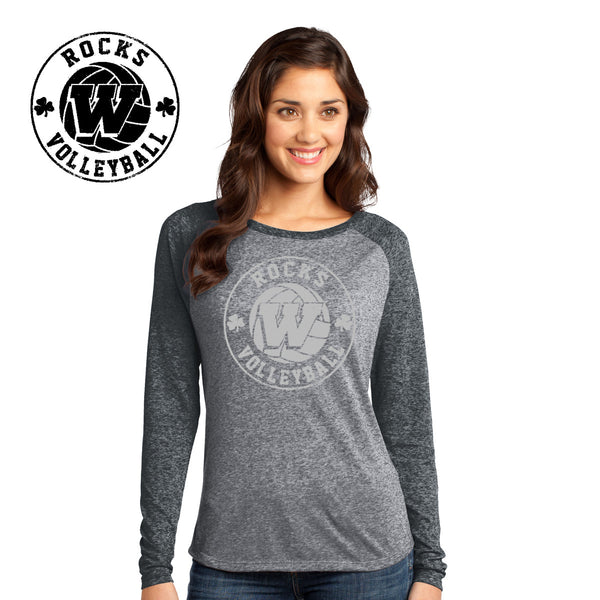 Rocks Volleyball - DT262-b District® - Juniors Microburn™ Long Sleeve Raglan Tee