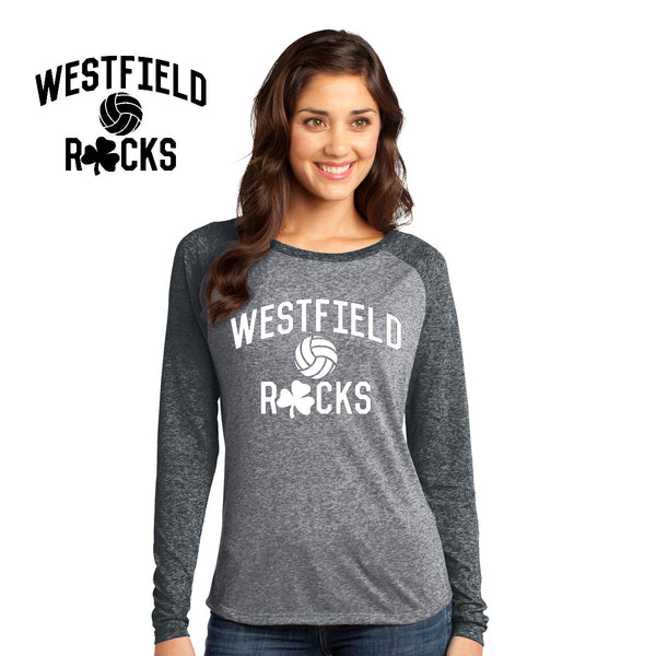 Rocks Volleyball - DT262-c District® - Juniors Microburn™ Long Sleeve Raglan Tee