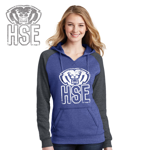 Southeastern - DT296-h District® Juniors Lightweight Fleece Raglan Hoodie