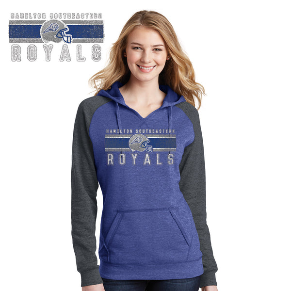 Southeastern - DT296-j District® Juniors Lightweight Fleece Raglan Hoodie