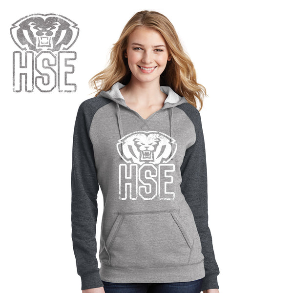 Southeastern - DT296-h District® Juniors Lightweight Fleece Raglan Hoodie