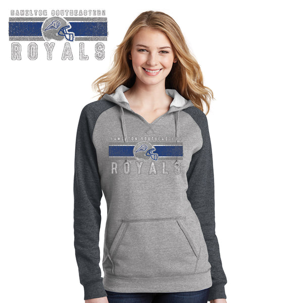 Southeastern - DT296-j District® Juniors Lightweight Fleece Raglan Hoodie