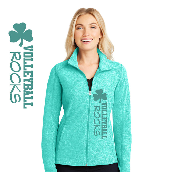 Rocks Volleyball - L235-d Port Authority® Ladies Heather Microfleece Full-Zip Jacket