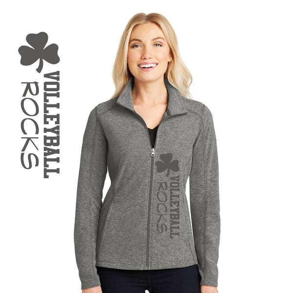 Rocks Volleyball - L235-d Port Authority® Ladies Heather Microfleece Full-Zip Jacket