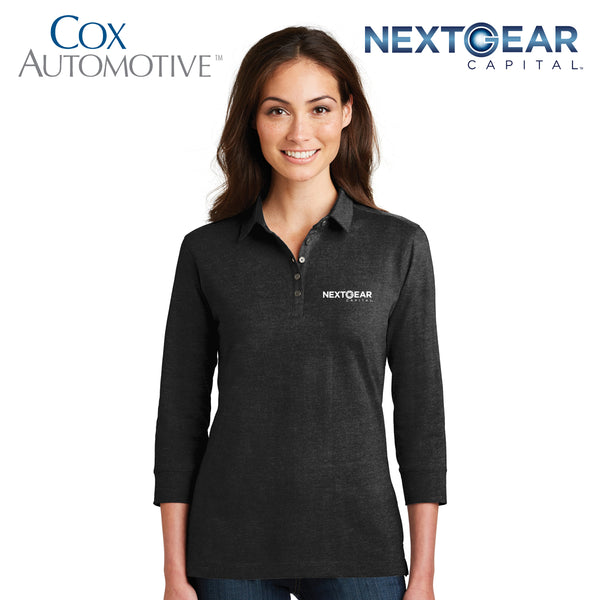 Cox Automotive - L578 Port Authority® Ladies 3/4-Sleeve Meridian Cotton Blend Polo
