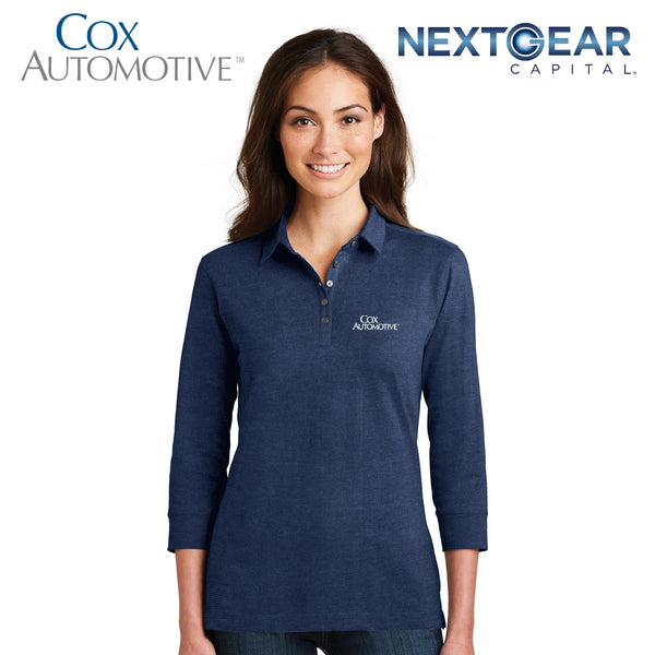 Cox Automotive - L578 Port Authority® Ladies 3/4-Sleeve Meridian Cotton Blend Polo