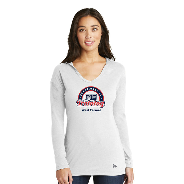 F45 - LNEA131 New Era® Ladies Tri-Blend Performance Pullover Hoodie Tee