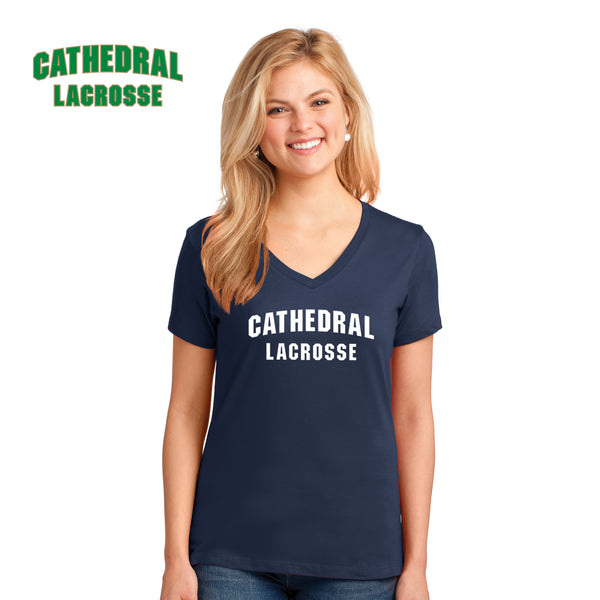 Cathedral - LPC54V Port & Company® Ladies Core Cotton V-Neck Tee