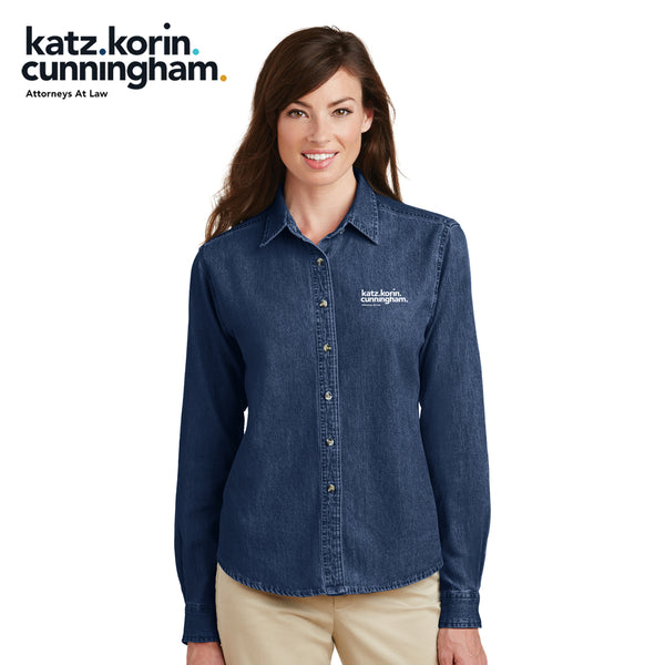 KKC - LSP10 Port & Company® - Ladies Long Sleeve Value Denim Shirt