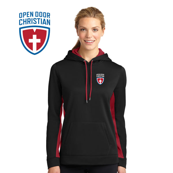 Open Door - LST235 Sport-Tek® Ladies Sport-Wick® Fleece Colorblock Hooded Pullover