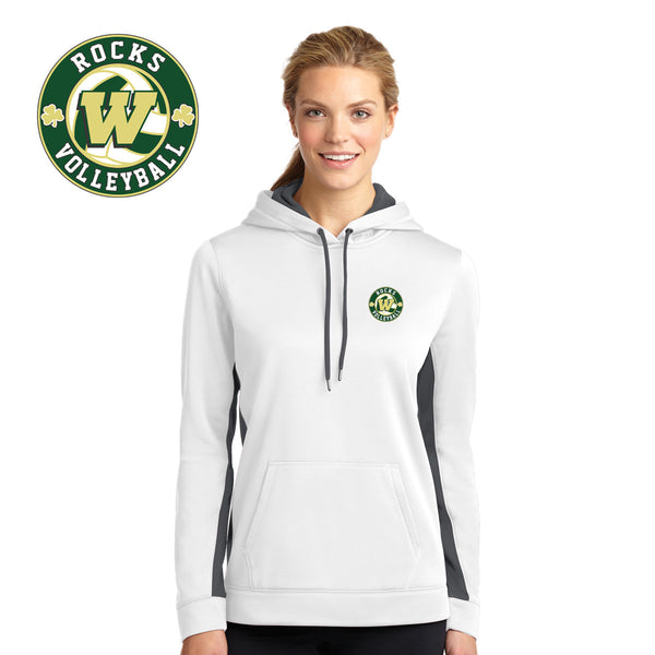 Rocks Volleyball - LST235-a Sport-Tek® Ladies Sport-Wick® Fleece Colorblock Hooded Pullover