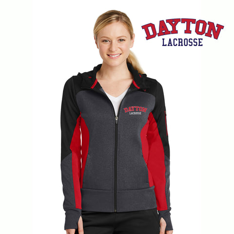 Dayton Lacrosse - LST245 Sport-Tek® Ladies Tech Fleece Colorblock Full-Zip Hooded Jacket