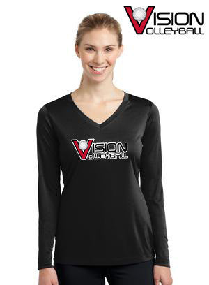 LST353LS Sport-Tek® Ladies Long Sleeve V-Neck PosiCharge™ Competitor™ Tee