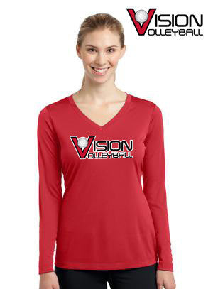 LST353LS Sport-Tek® Ladies Long Sleeve V-Neck PosiCharge™ Competitor™ Tee