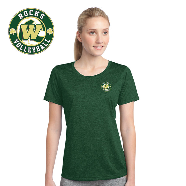 Rocks Volleyball - LST360-a Sport-Tek® Ladies Heather Contender™ Scoop Neck Tee
