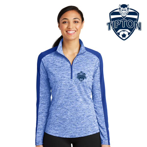 Tipton Soccer 3 - LST397 Sport-Tek® Ladies PosiCharge® Electric Heather Colorblock 1/4-Zip Pullover