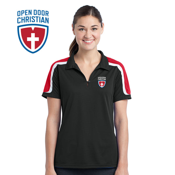 Open Door - LST658 Sport-Tek® Ladies Tricolor Shoulder Micropique Sport-Wick® Polo