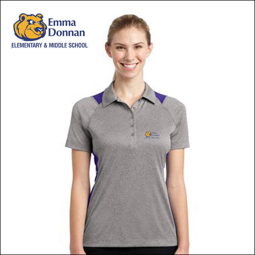 Emma LST665 Sport-Tek® Ladies Heather Colorblock Contender™ Polo