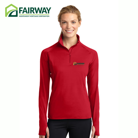 Fairway (red) - LST850 Sport-Tek® Ladies Sport-Wick® Stretch 1/2-Zip Pullover