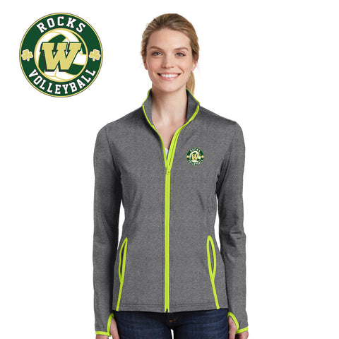 Rocks Volleyball - LST853-a Sport-Tek® Ladies Sport-Wick® Stretch Contrast Full-Zip Jacket