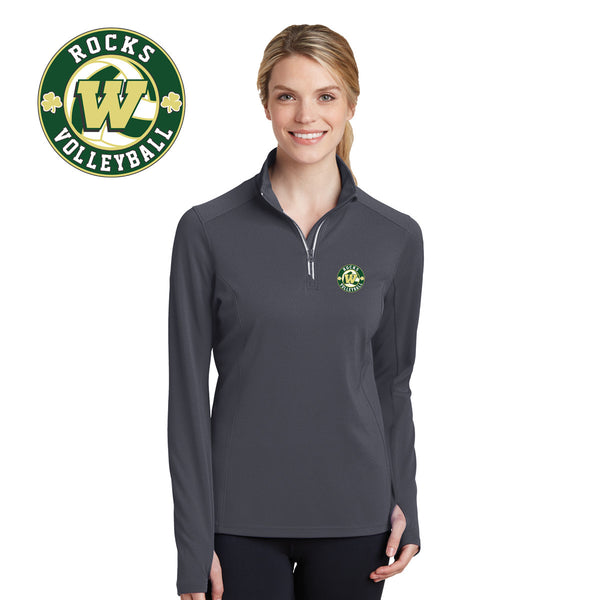 Rocks Volleyball - LST860-a Sport-Tek® Ladies Sport-Wick® Textured 1/4-Zip Pullover