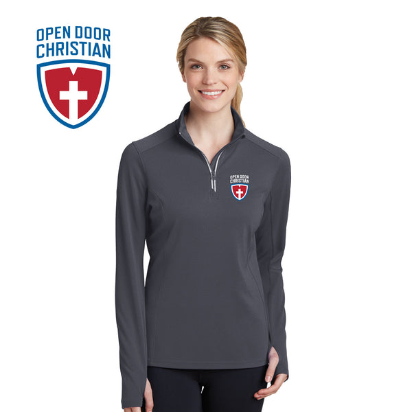Open Door - LST860 Sport-Tek® Ladies Sport-Wick® Textured 1/4-Zip Pullover