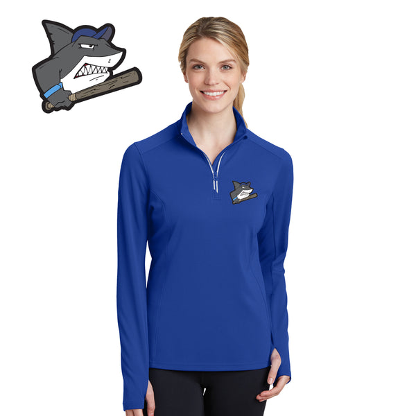 Sharks - LST860 Sport-Tek® Ladies Sport-Wick® Textured 1/4-Zip Pullover
