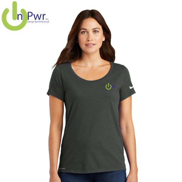 InPwr - NKBQ5234 Nike Ladies Dri-FIT Cotton/Poly Scoop Neck Tee
