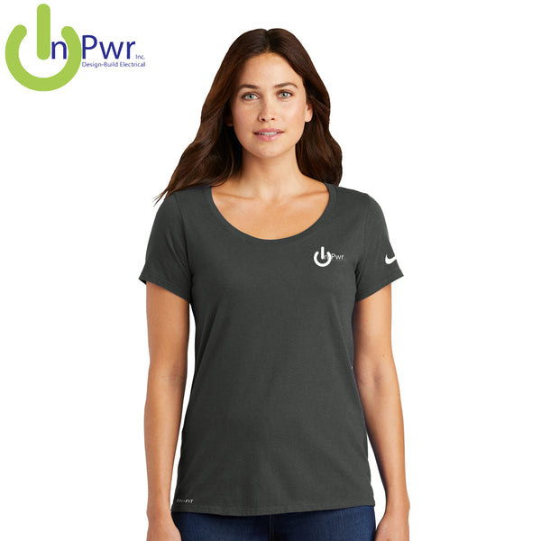 InPwr - NKBQ5234 Nike Ladies Dri-FIT Cotton/Poly Scoop Neck Tee